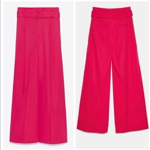 Zara fuchsia belted pants